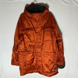 Matinique Jeans Metallic Orange Rip Stop Hooded Utility Style Coat XL